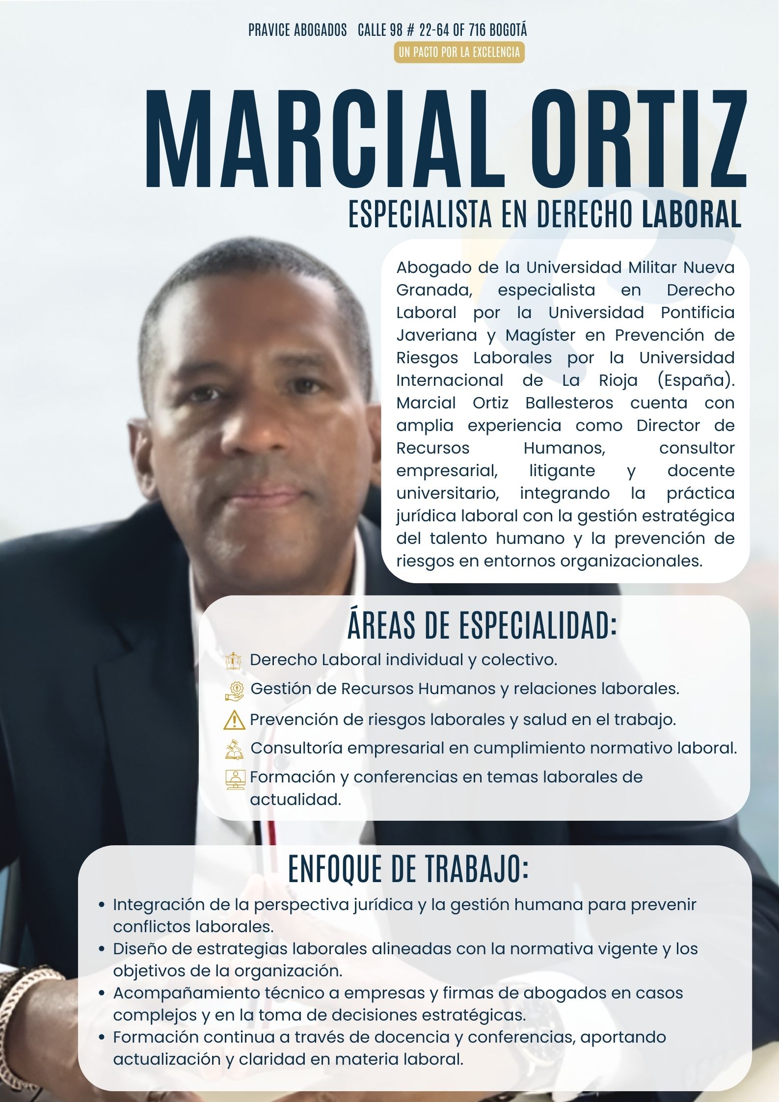Marcial Ortiz abogado en derecho comercial en Bogotá Colombia